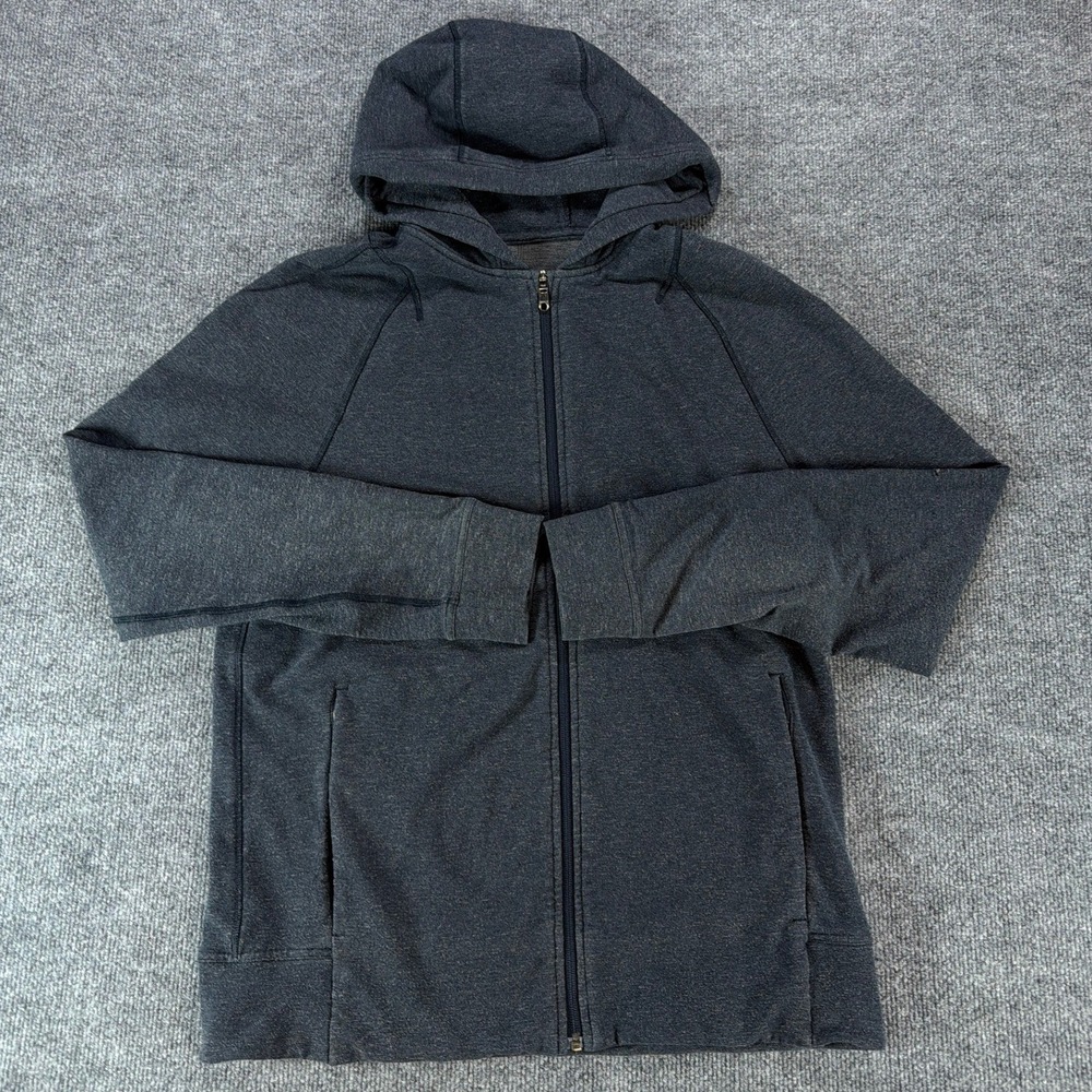 Lululemon Mens Full Zip Hoodie Charcoal Grey Heather Size L Athleisure,‎ Gym